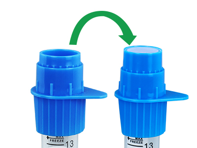 分體式設(shè)計(jì)，上杯可倒置收 集殘留細(xì)胞，有效降低樣本 損失